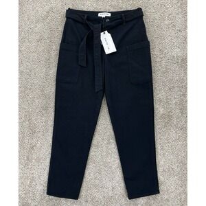Highline Collective High Rise Belted Cargo Pants Women's 4 Black Ankle Taper NWT